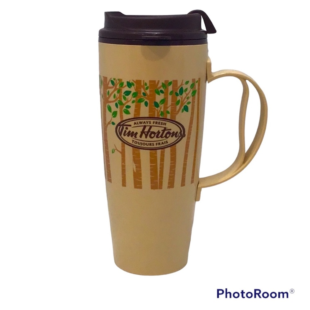 💚 Tall Tim Hortons Plastic Travel Mug